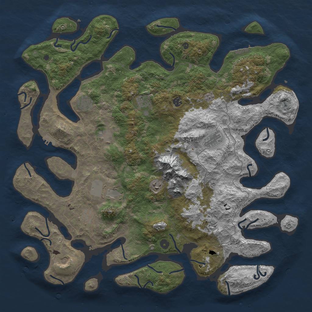 Rust Map: Procedural Map, Size: 5000, Seed: 67115880, 22 Monuments