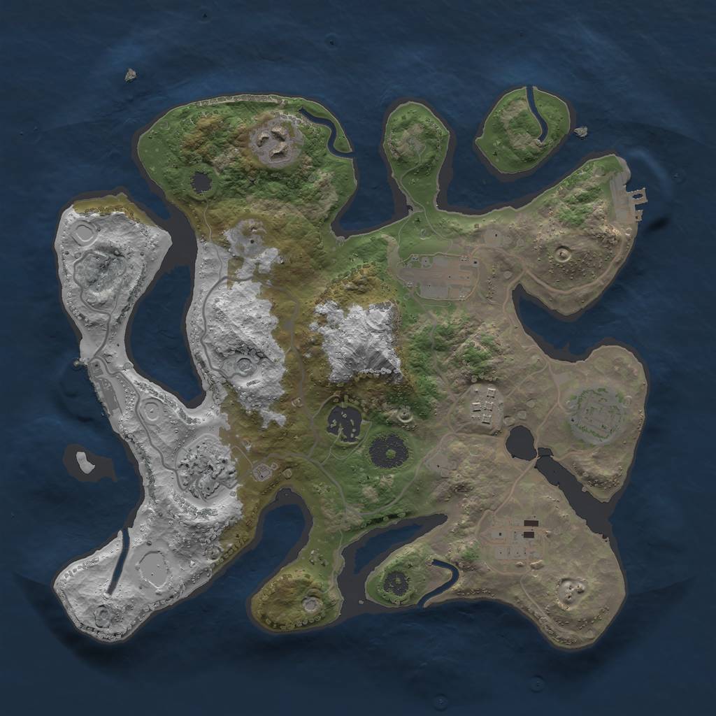 Rust Map: Procedural Map, Size: 3000, Seed: 1791211832, 18 Monuments