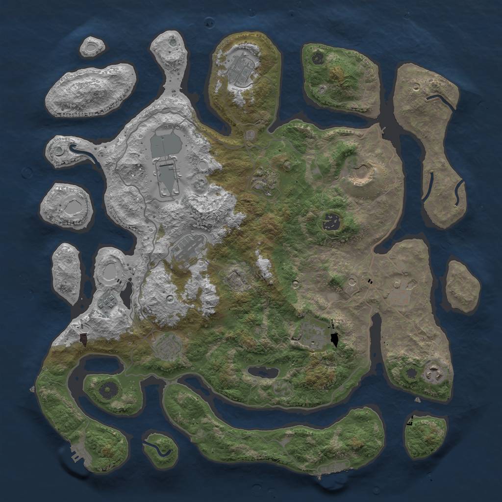 Rust Map: Procedural Map, Size: 4250, Seed: 1394339495, 22 Monuments
