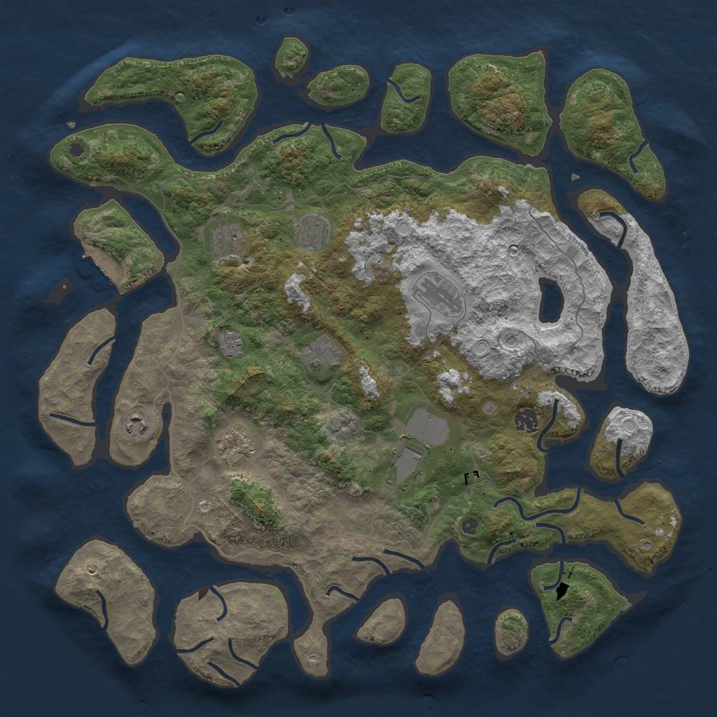 Rust Map: Procedural Map, Size: 4500, Seed: 369059344, 19 Monuments