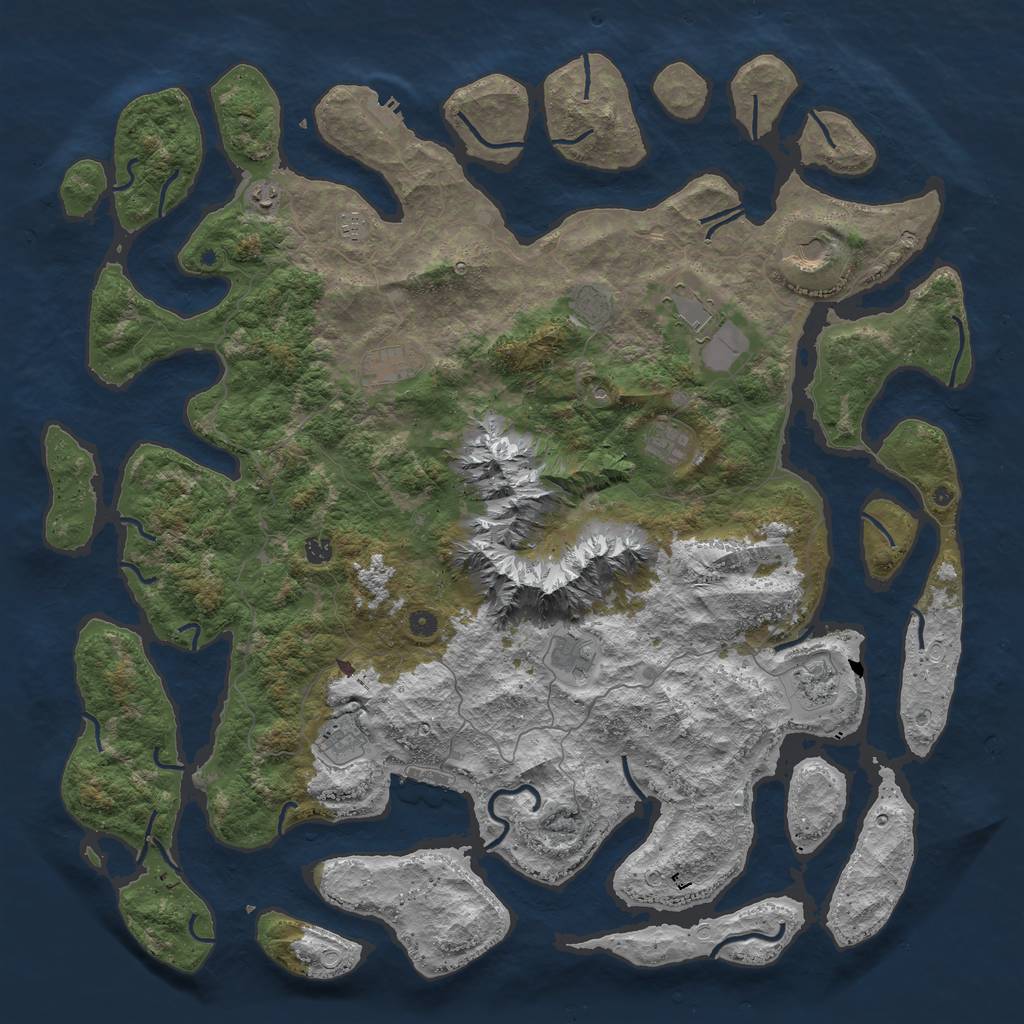Rust Map: Procedural Map, Size: 5500, Seed: 963675, 22 Monuments