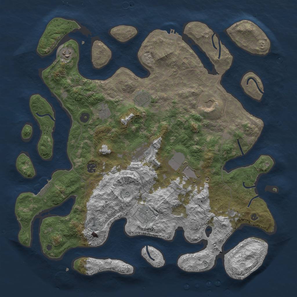 Rust Map: Procedural Map, Size: 4500, Seed: 2137010313, 20 Monuments