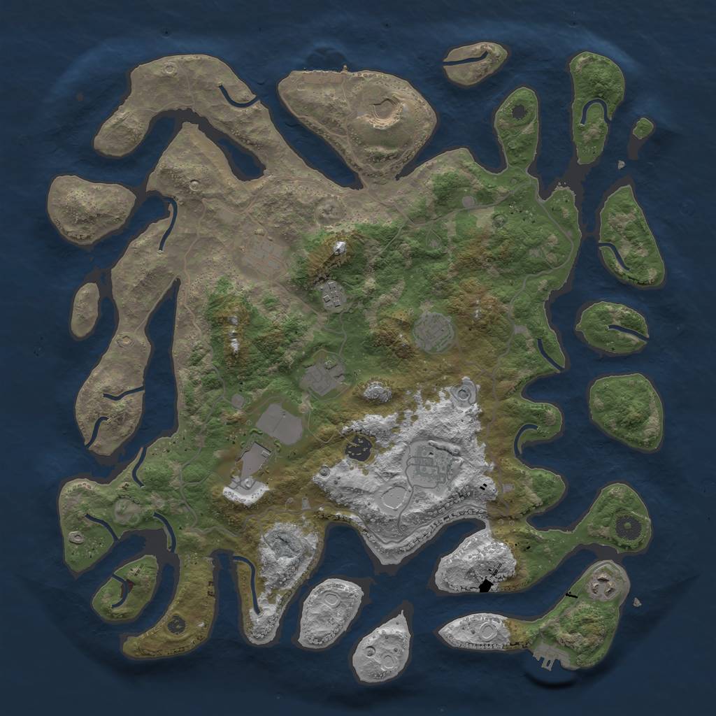 Rust Map: Procedural Map, Size: 4250, Seed: 184616173, 20 Monuments