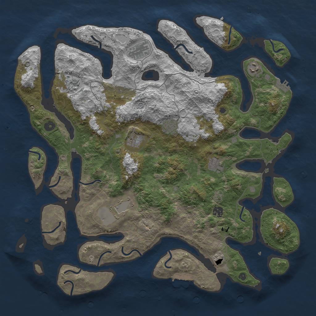 Rust Map: Procedural Map, Size: 4500, Seed: 42605924, 20 Monuments