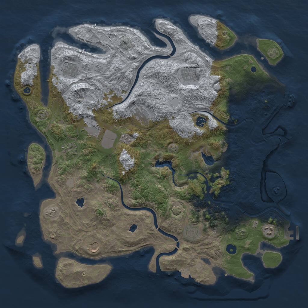 Rust Map: Procedural Map, Size: 4500, Seed: 42605924, 16 Monuments