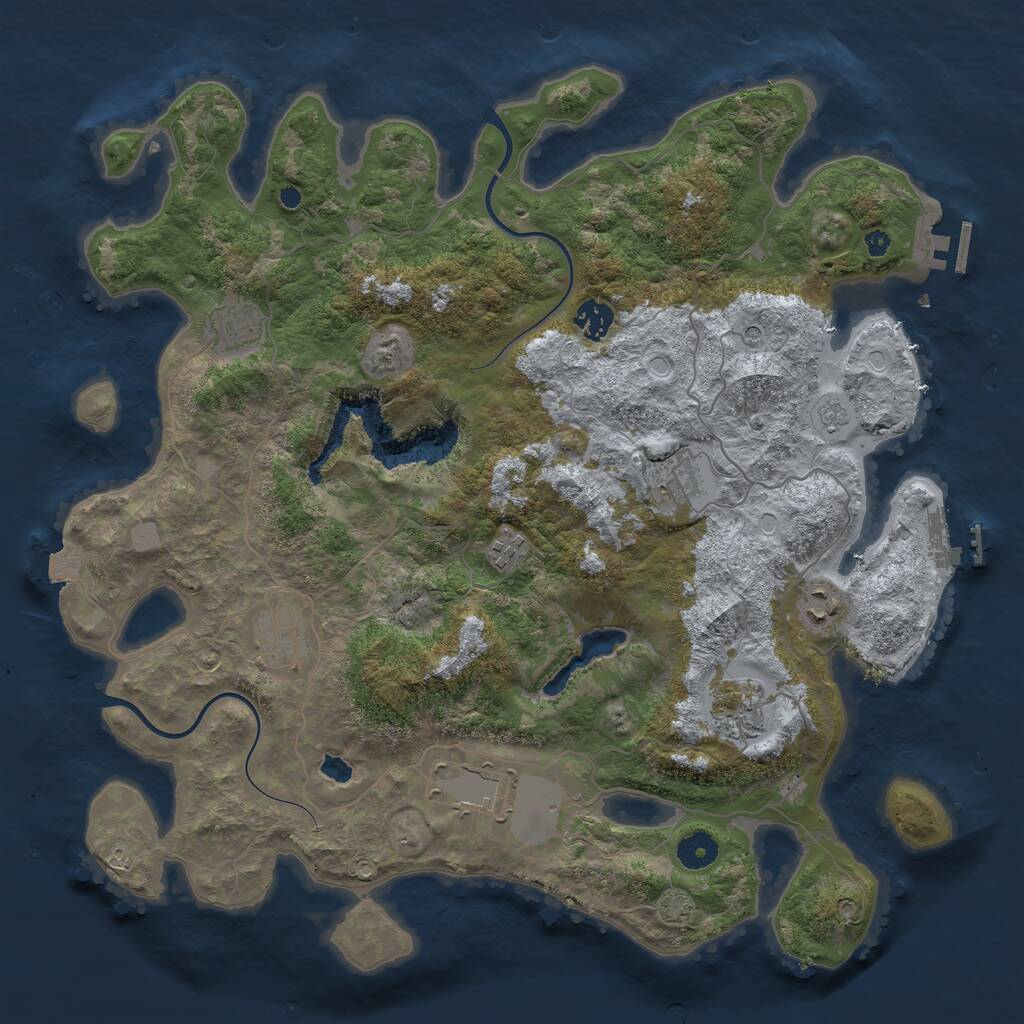 Rust Map: Procedural Map, Size: 4000, Seed: 40297206, 14 Monuments