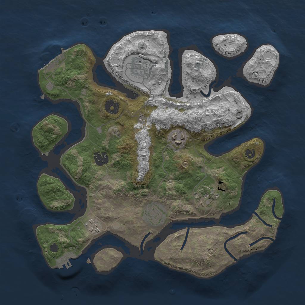 Rust Map: Procedural Map, Size: 3128, Seed: 13825, 17 Monuments