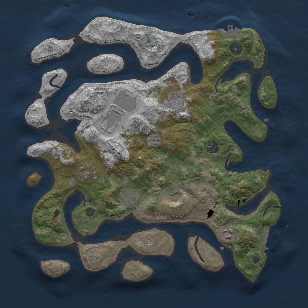 Rust Map: Procedural Map, Size: 3750, Seed: 1750, 19 Monuments