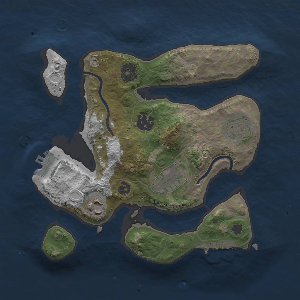 Rust Map: Procedural Map, Size: 2500, Seed: 76886022, 14 Monuments