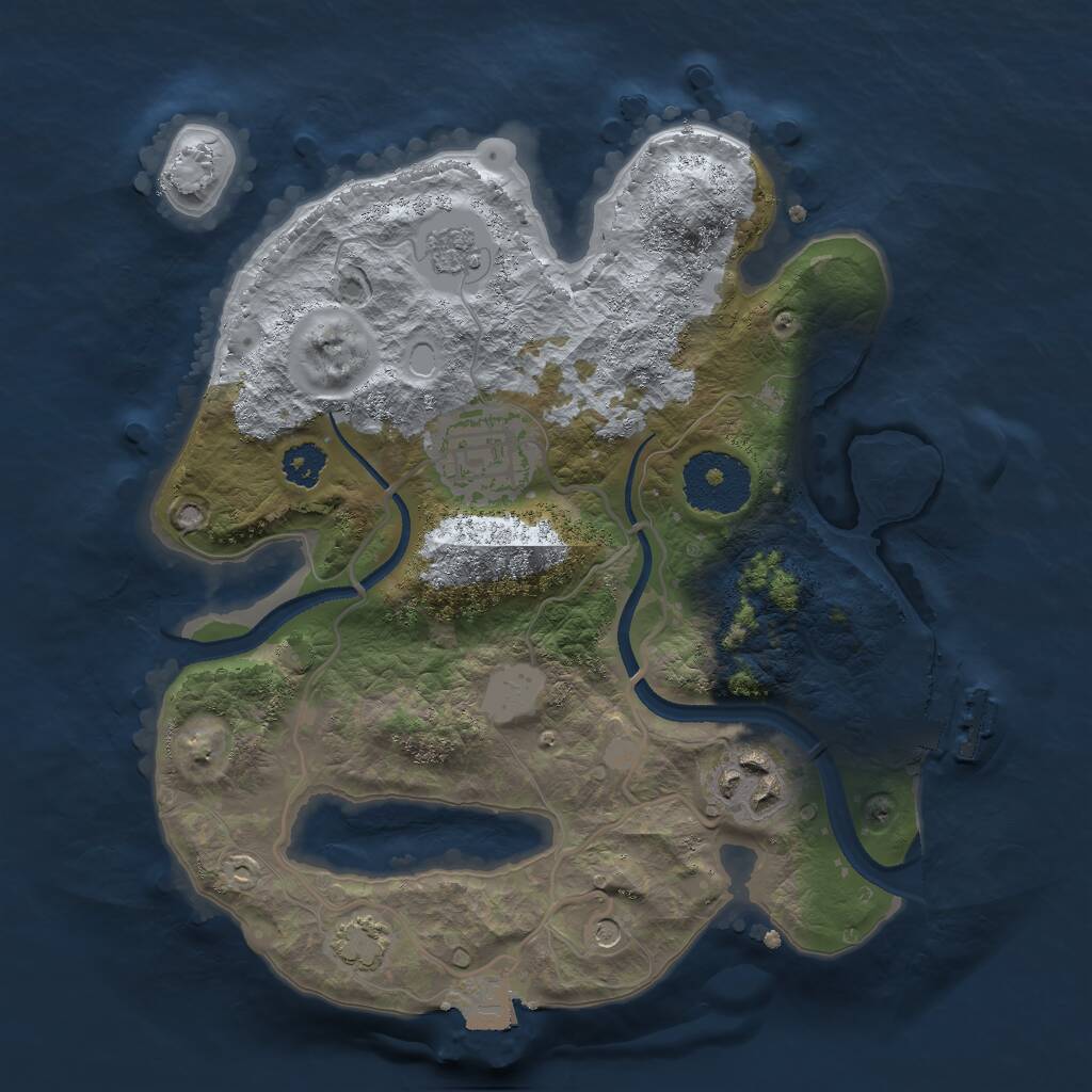 Rust Map: Procedural Map, Size: 2500, Seed: 123489, 7 Monuments