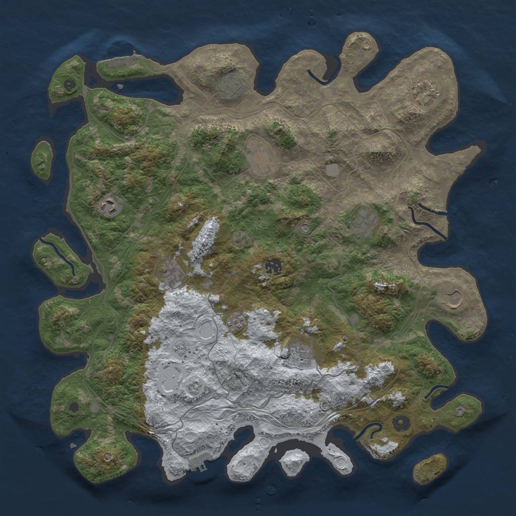 Rust Map: Procedural Map, Size: 4444, Seed: 4444, 19 Monuments