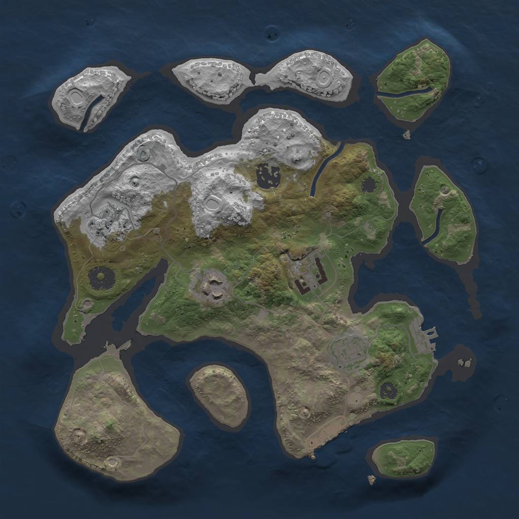 Rust Map: Procedural Map, Size: 3000, Seed: 90812321, 15 Monuments