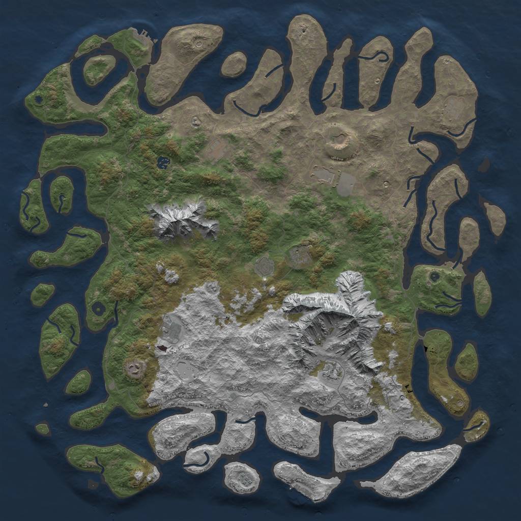 Rust Map: Procedural Map, Size: 6000, Seed: 7869332, 22 Monuments