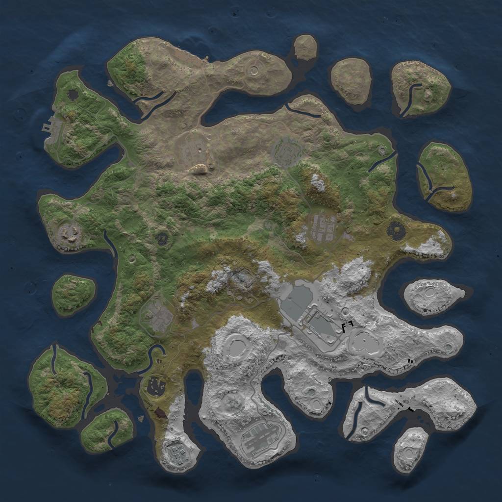 Rust Map: Procedural Map, Size: 3969, Seed: 140821, 20 Monuments