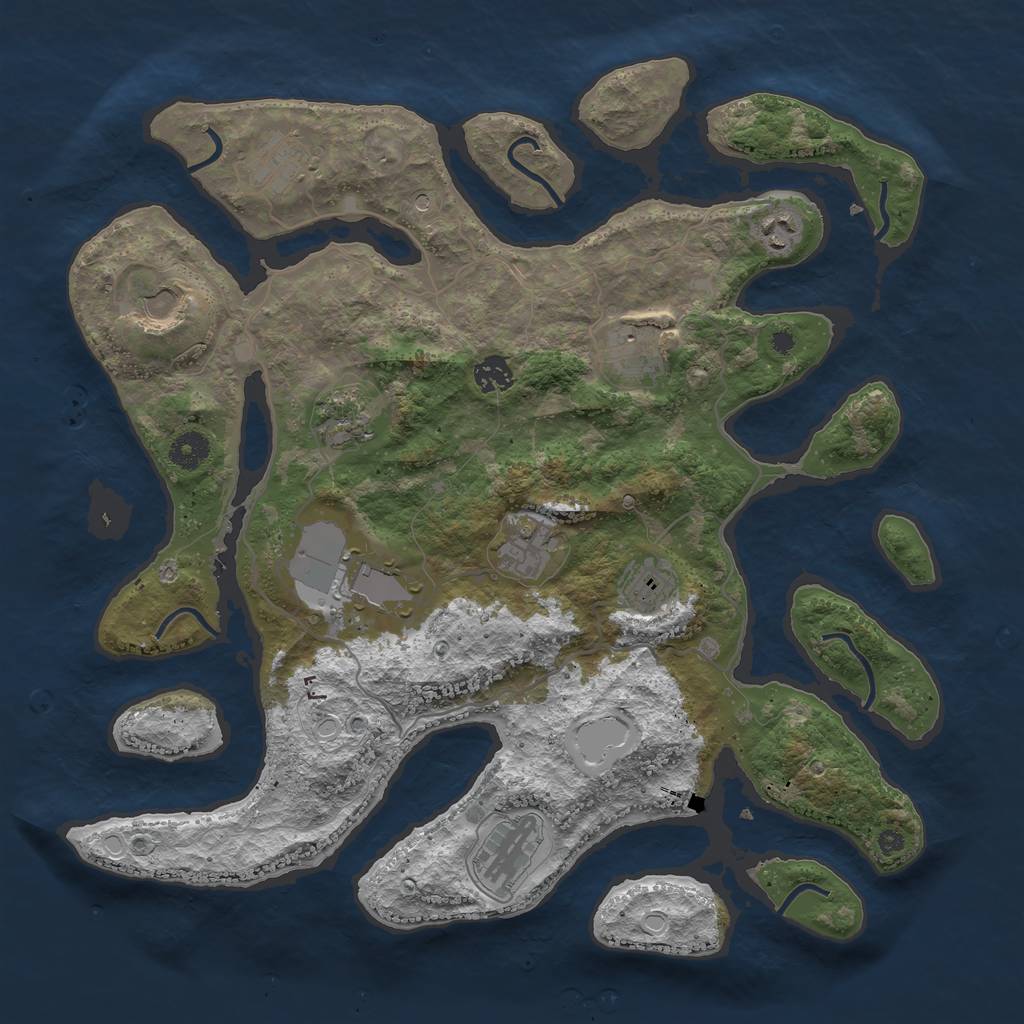 Rust Map: Procedural Map, Size: 4000, Seed: 106186132, 19 Monuments