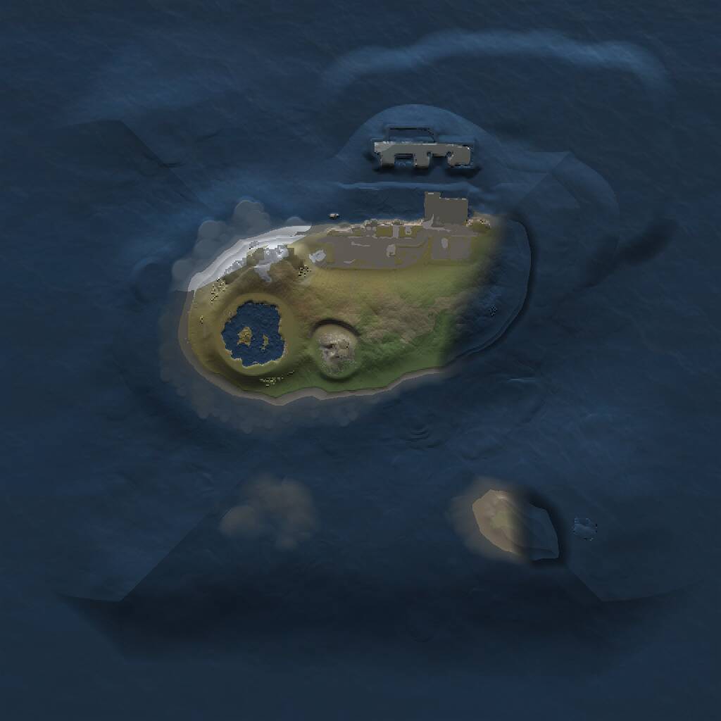 Rust Map: Procedural Map, Size: 1150, Seed: 20807, 2 Monuments