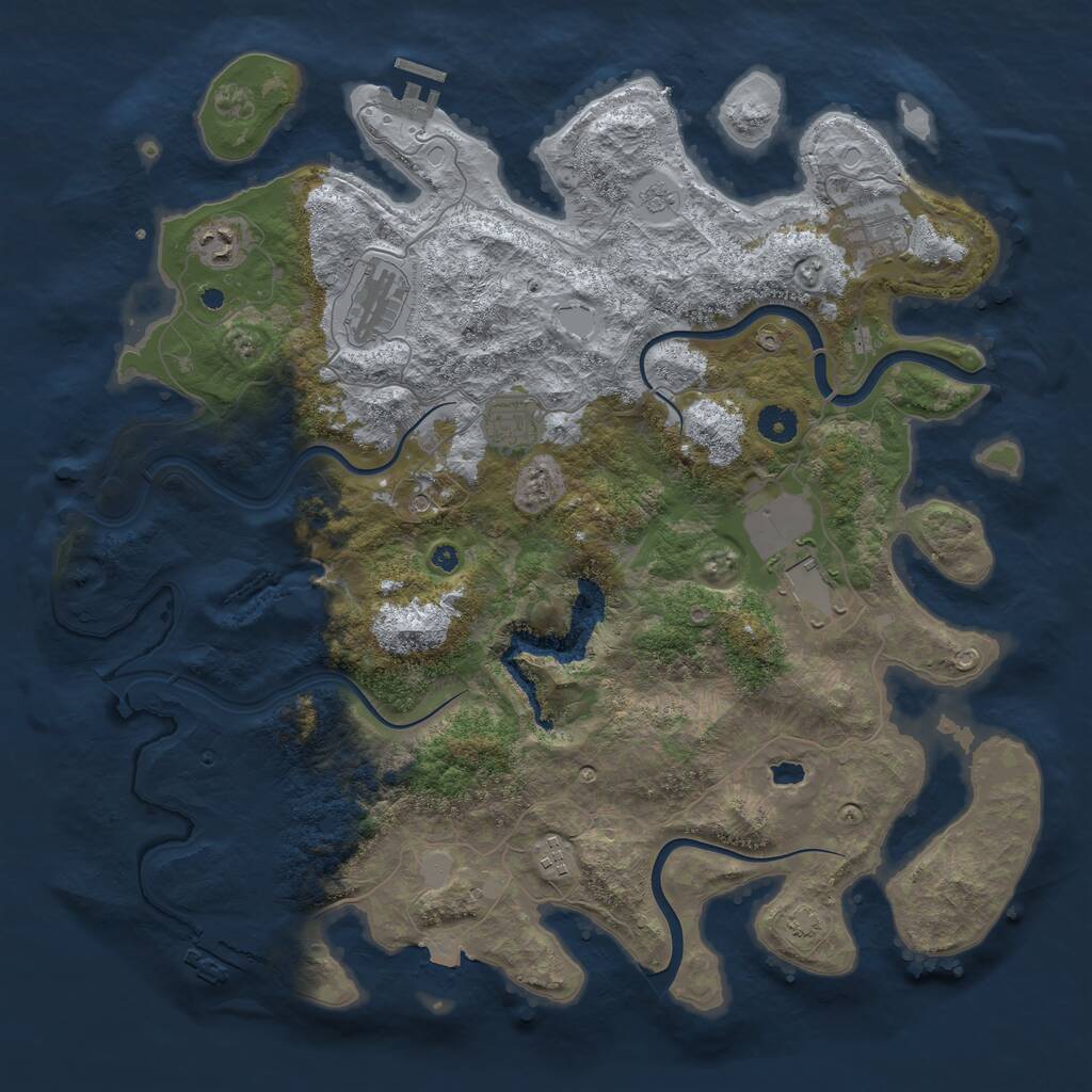 Rust Map: Procedural Map, Size: 4200, Seed: 431562177, 12 Monuments