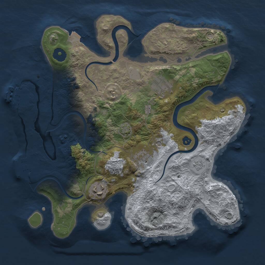 Rust Map: Procedural Map, Size: 2990, Seed: 156346170, 9 Monuments