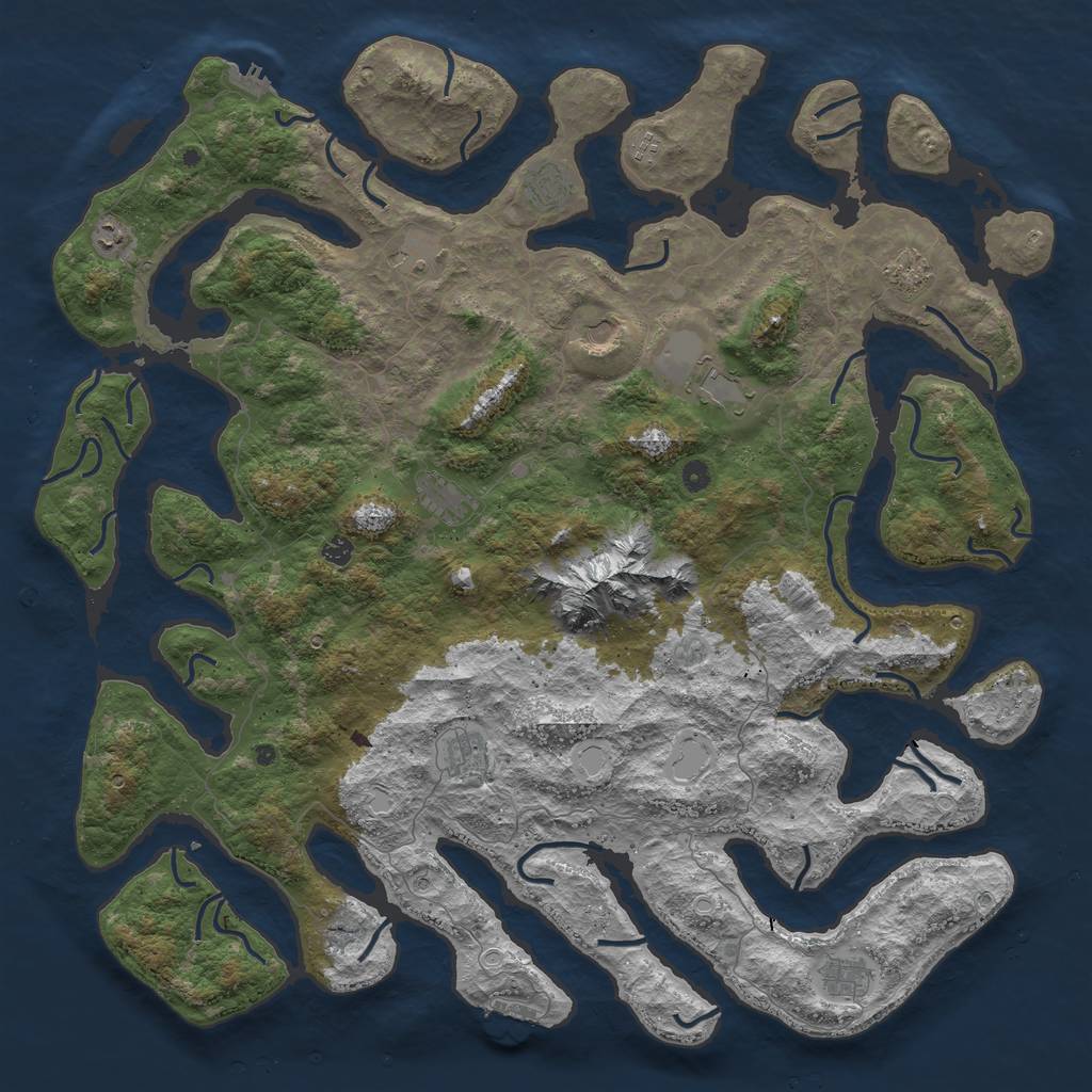 Rust Map: Procedural Map, Size: 5500, Seed: 1649985, 22 Monuments