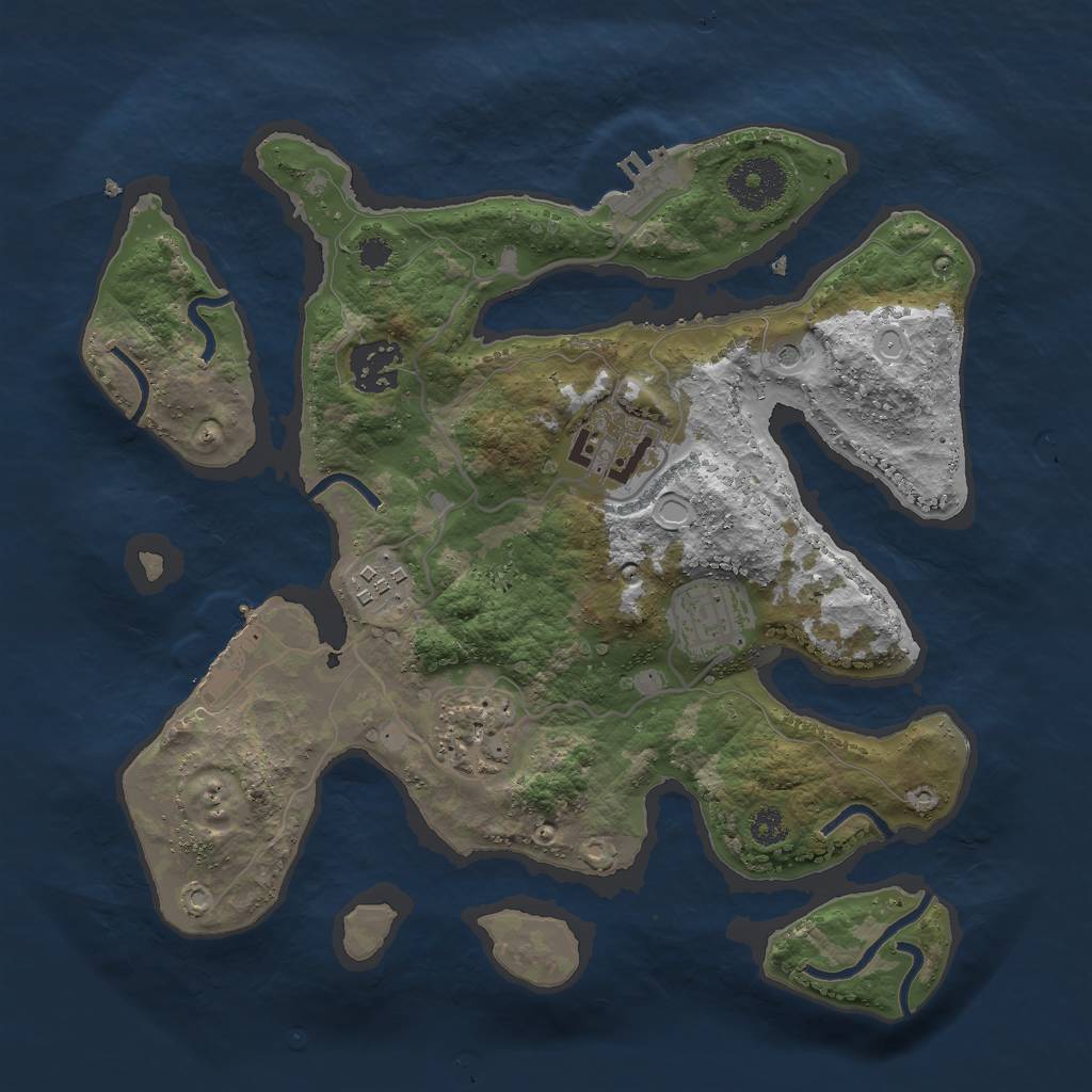 Rust Map: Procedural Map, Size: 3000, Seed: 1058848627, 16 Monuments