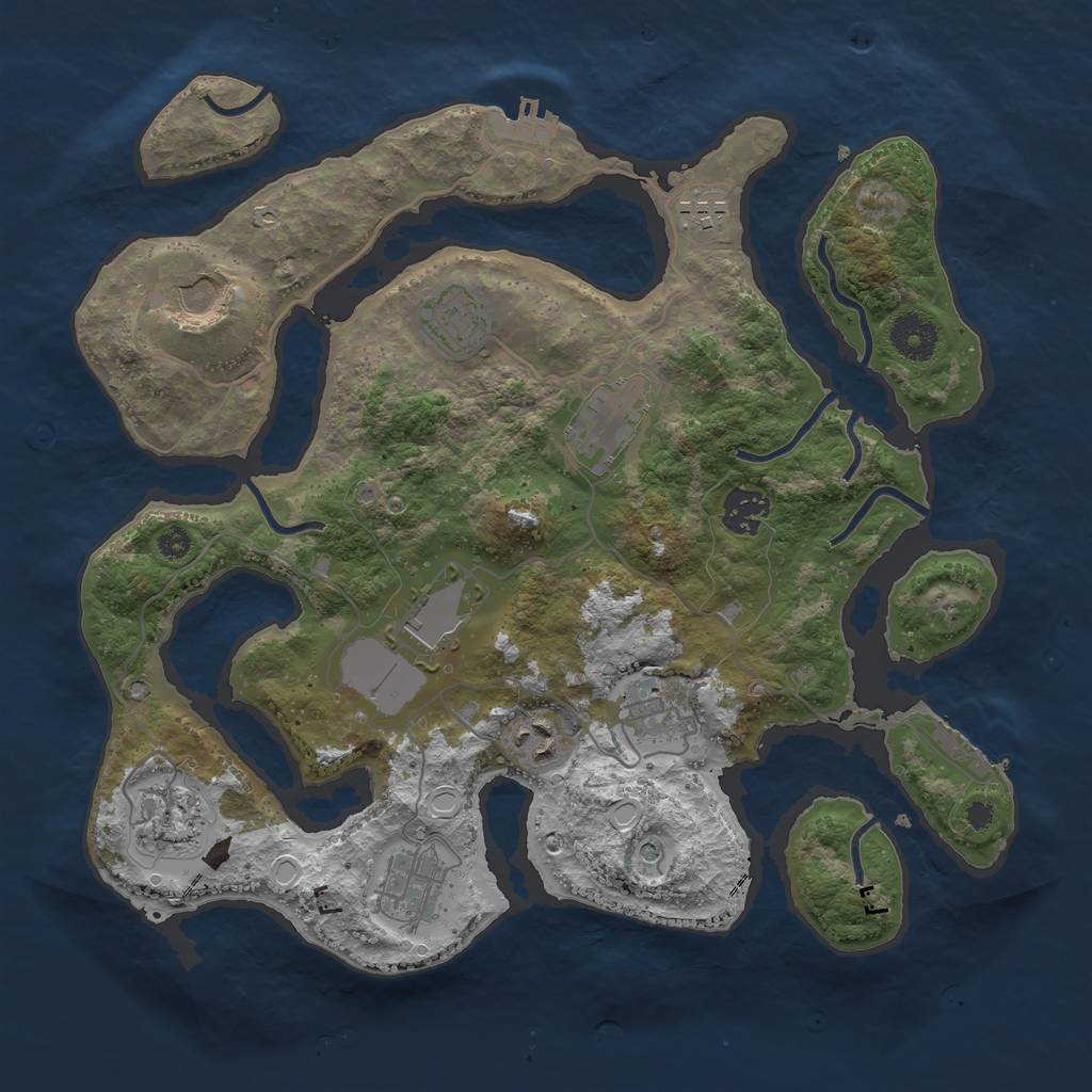 Rust Map: Procedural Map, Size: 3500, Seed: 980894869, 18 Monuments