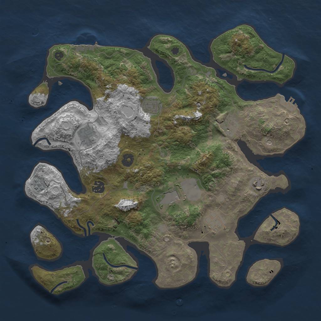 Rust Map: Procedural Map, Size: 3750, Seed: 17171732, 19 Monuments