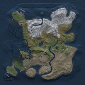 Thumbnail Rust Map: Procedural Map, Size: 3000, Seed: 403981202, 12 Monuments