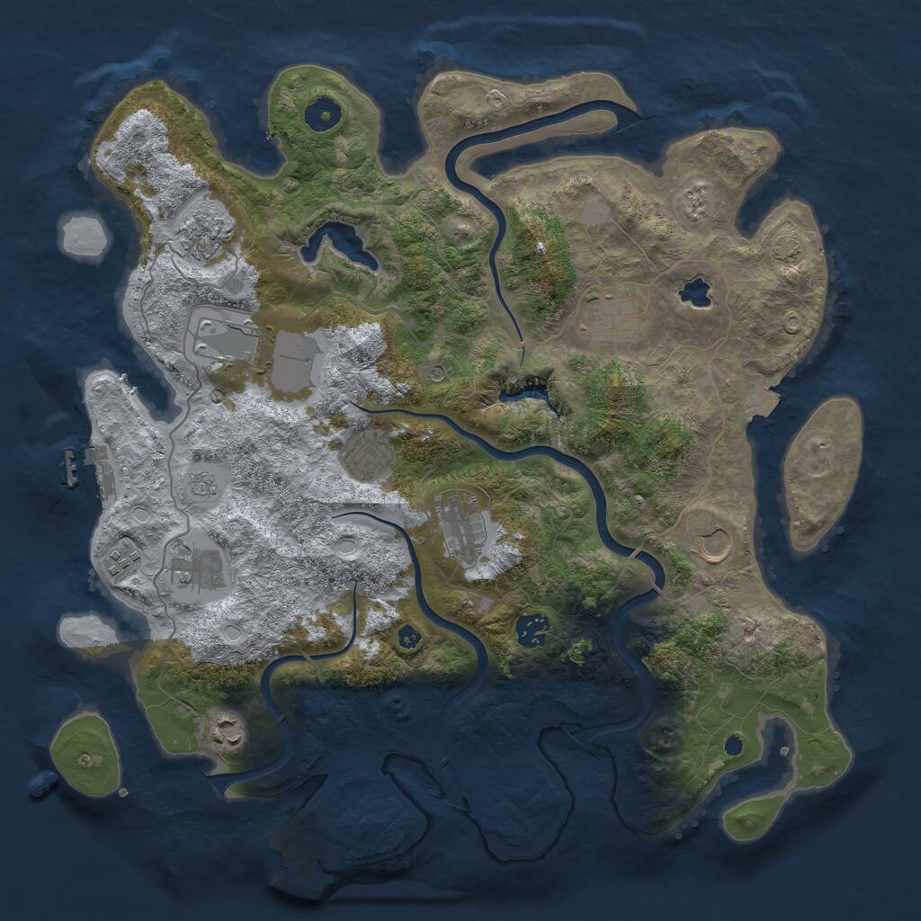 Rust Map: Procedural Map, Size: 4000, Seed: 2352133, 16 Monuments