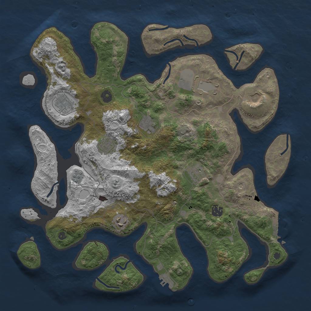 Rust Map: Procedural Map, Size: 4000, Seed: 2352133, 20 Monuments