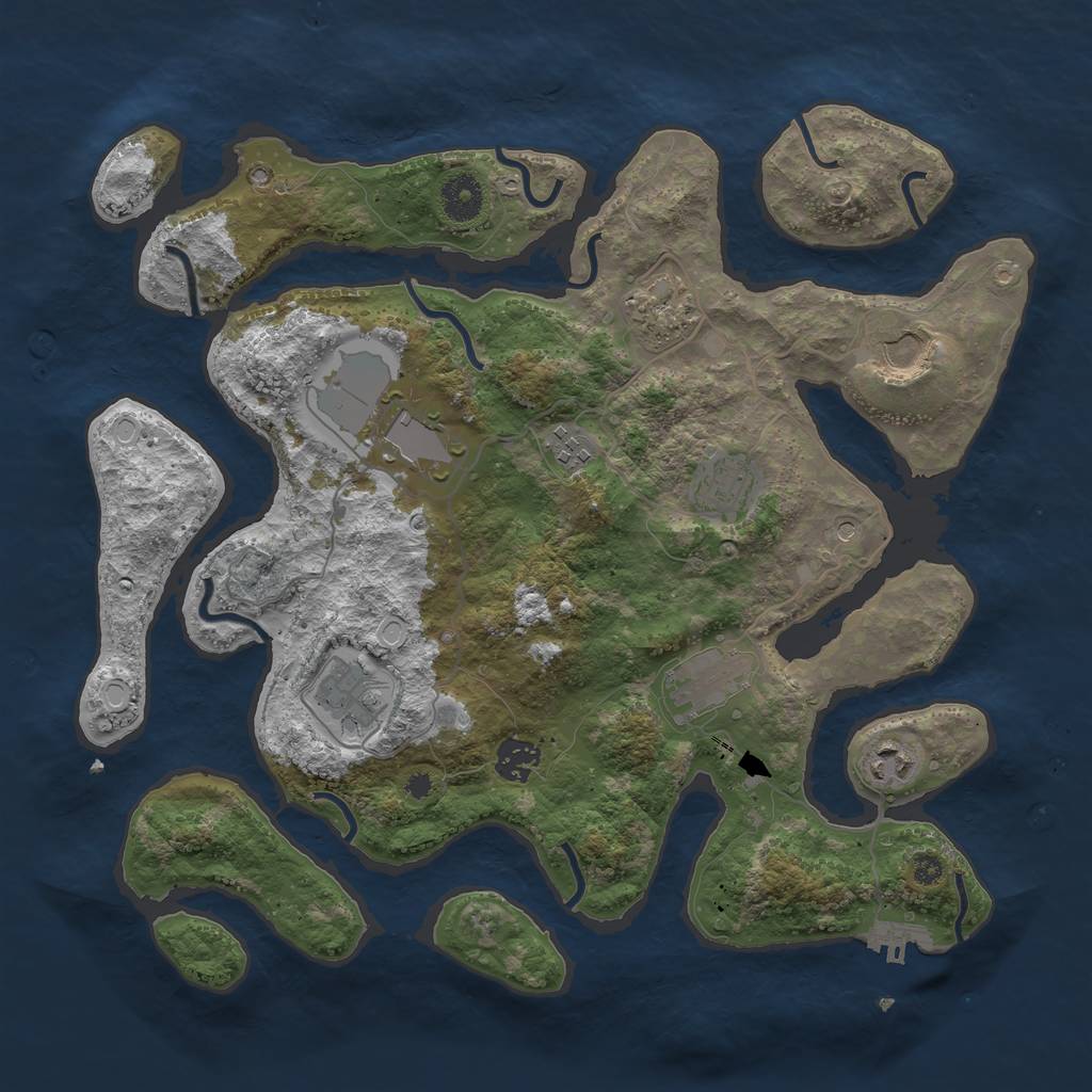 Rust Map: Procedural Map, Size: 3700, Seed: 1599265040, 19 Monuments