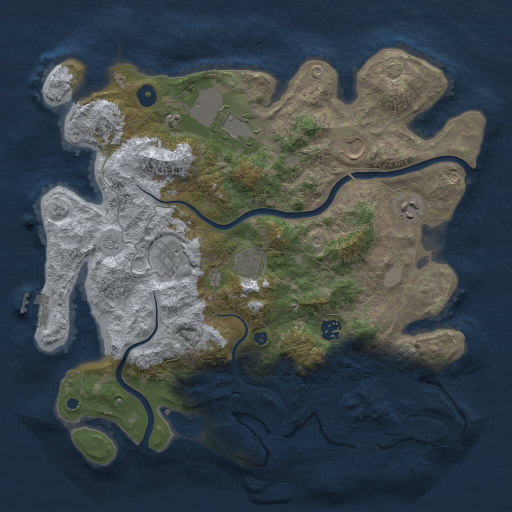 Rust Map: Procedural Map, Size: 3700, Seed: 1599265040, 13 Monuments