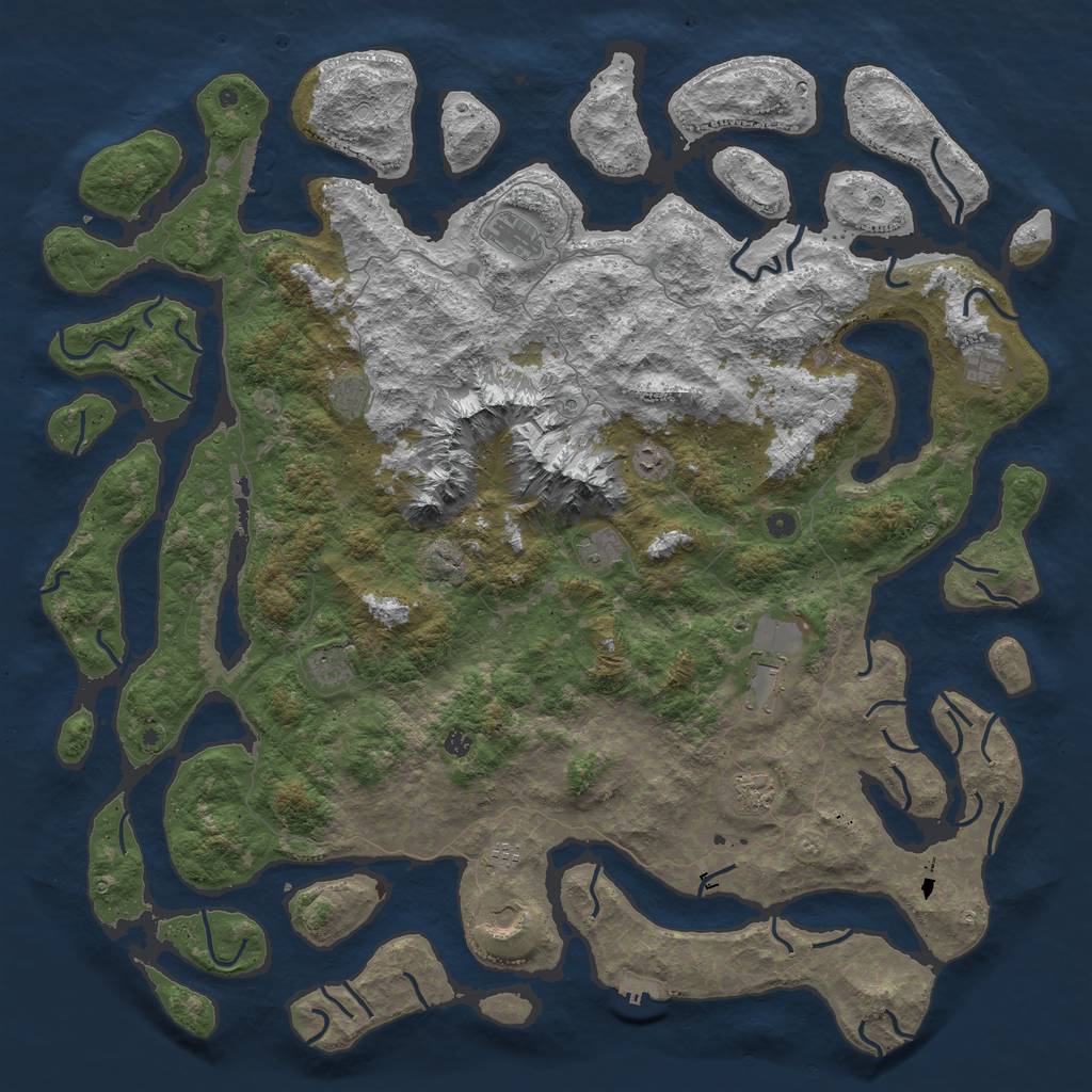 Rust Map: Procedural Map, Size: 6000, Seed: 551, 22 Monuments