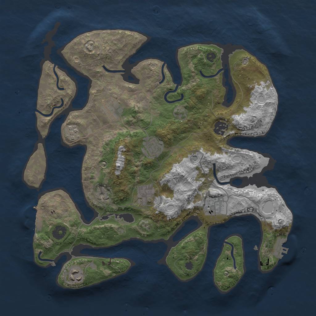 Rust Map: Procedural Map, Size: 3400, Seed: 77887, 18 Monuments