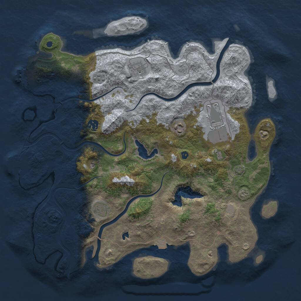 Rust Map: Procedural Map, Size: 4000, Seed: 47034, 12 Monuments