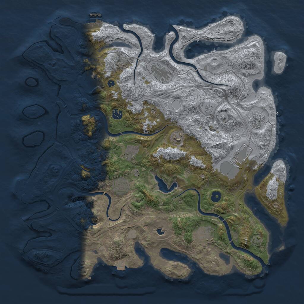 Rust Map: Procedural Map, Size: 4300, Seed: 668, 16 Monuments