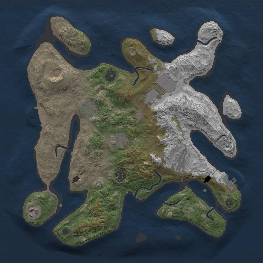 Rust Map: Procedural Map, Size: 3500, Seed: 1751073246, 19 Monuments