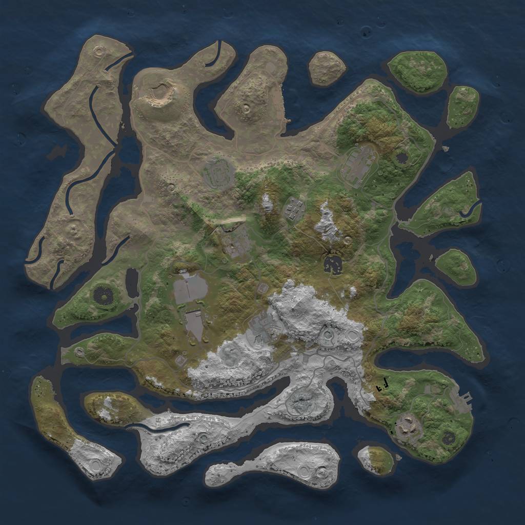 Rust Map: Procedural Map, Size: 4000, Seed: 8971817, 20 Monuments