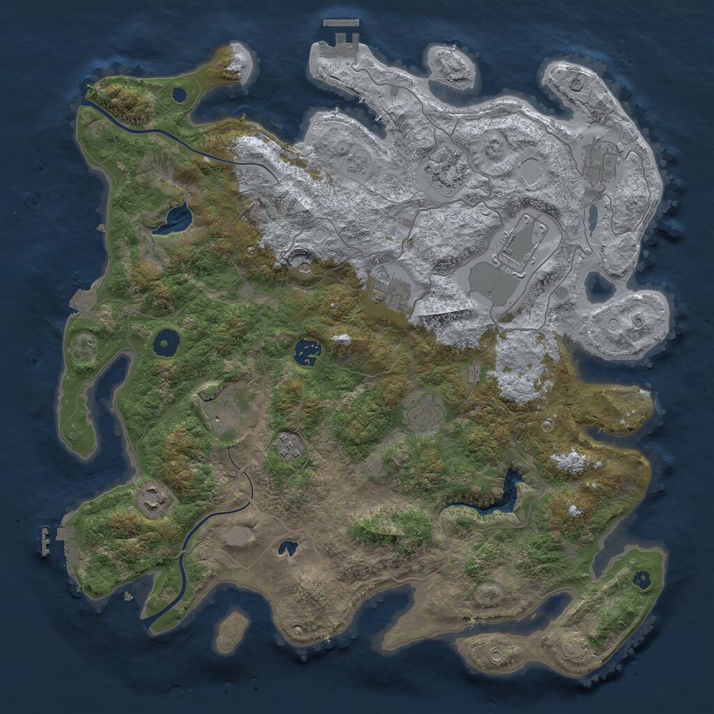 Rust Map: Procedural Map, Size: 4000, Seed: 29935847, 15 Monuments