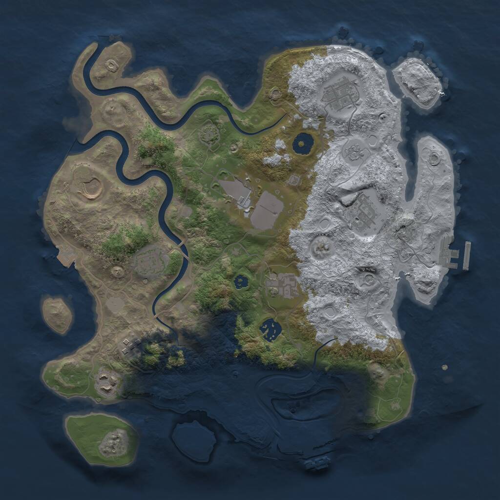 Rust Map: Procedural Map, Size: 3530, Seed: 282919097, 15 Monuments