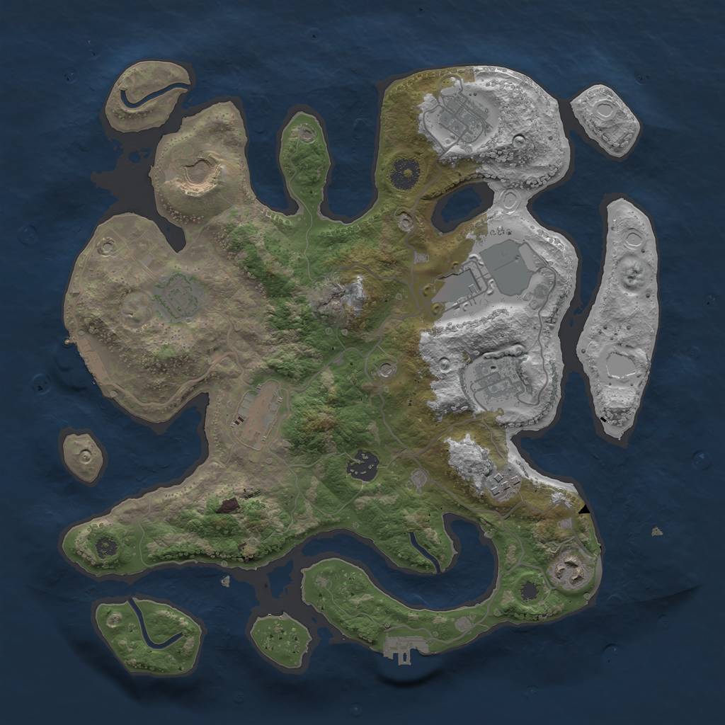 Rust Map: Procedural Map, Size: 3530, Seed: 282919097, 20 Monuments