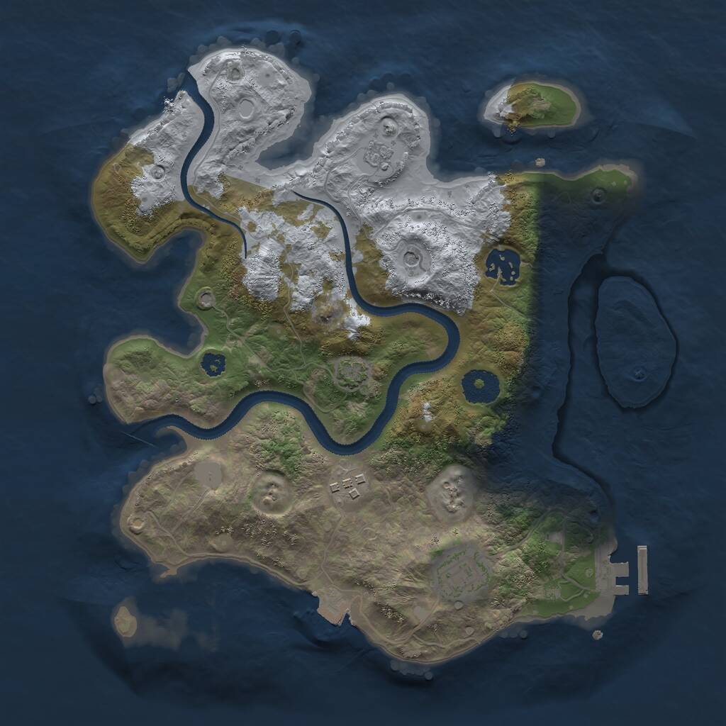 Rust Map: Procedural Map, Size: 3000, Seed: 1615, 8 Monuments