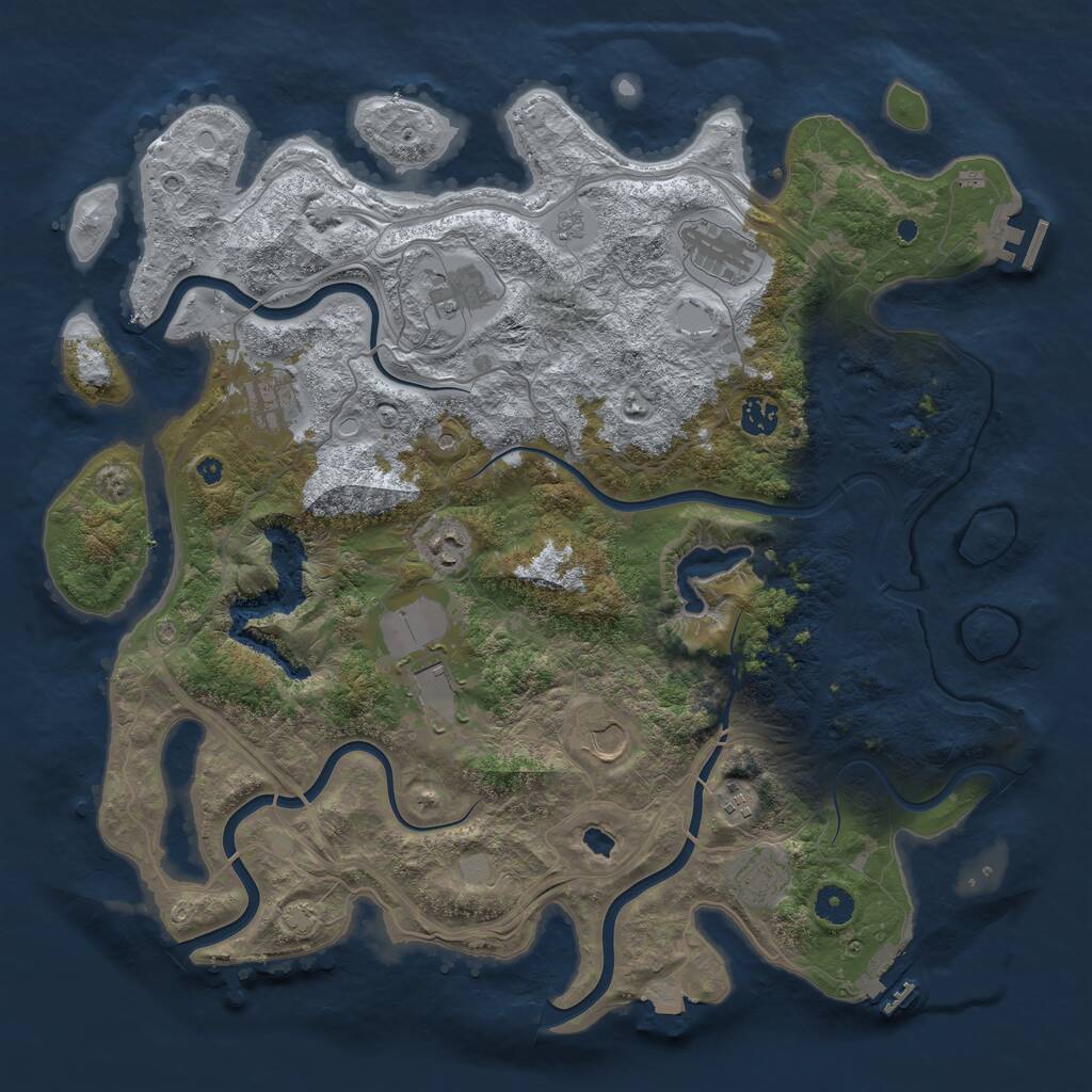 Rust Map: Procedural Map, Size: 4250, Seed: 908463, 15 Monuments