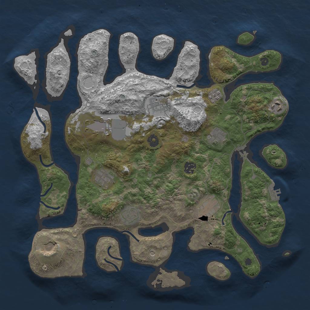 Rust Map: Procedural Map, Size: 3875, Seed: 78234, 20 Monuments