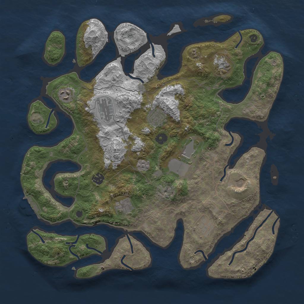 Rust Map: Procedural Map, Size: 4000, Seed: 651055, 20 Monuments