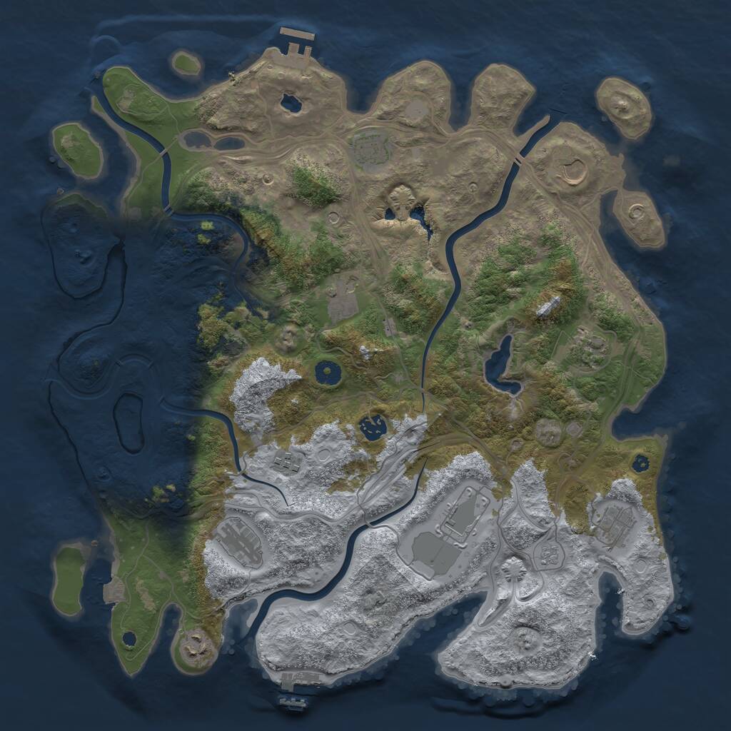 Rust Map: Procedural Map, Size: 4250, Seed: 131255, 16 Monuments