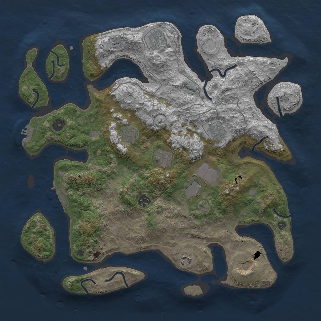 Rust Map: Procedural Map, Size: 4000, Seed: 1079983473, 20 Monuments