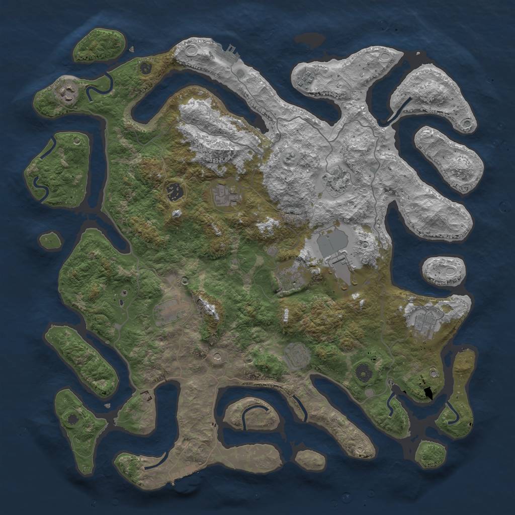 Rust Map: Procedural Map, Size: 4500, Seed: 260119821, 21 Monuments