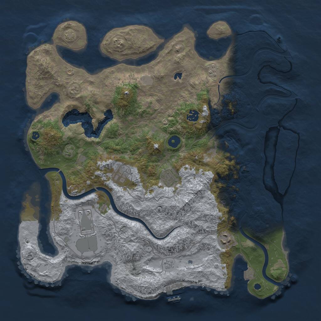 Rust Map: Procedural Map, Size: 4000, Seed: 185644837, 11 Monuments
