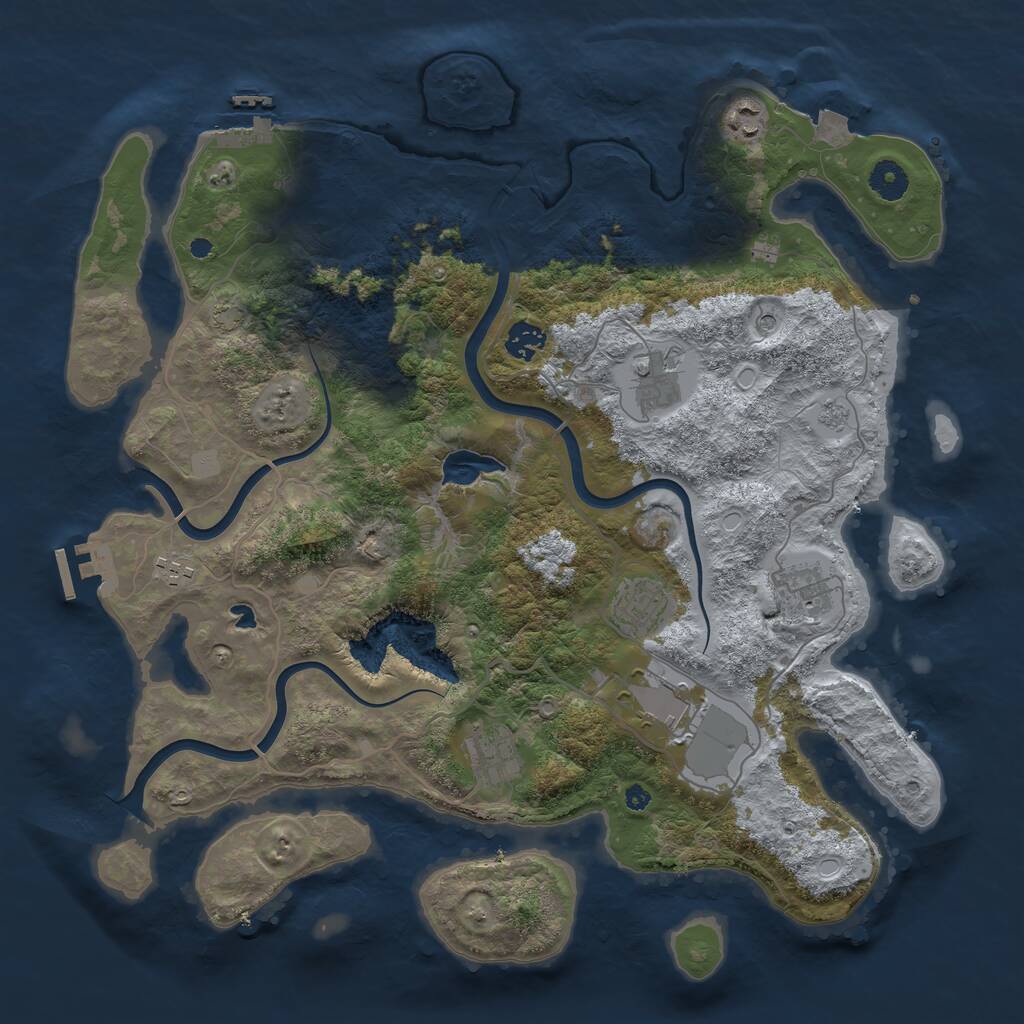 Rust Map: Procedural Map, Size: 4000, Seed: 194872, 14 Monuments