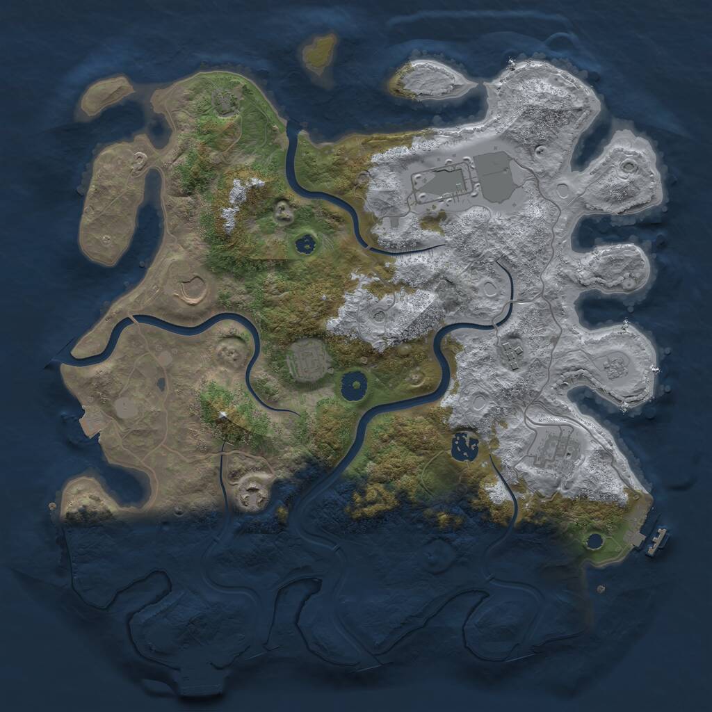 Rust Map: Procedural Map, Size: 3750, Seed: 14082021, 13 Monuments